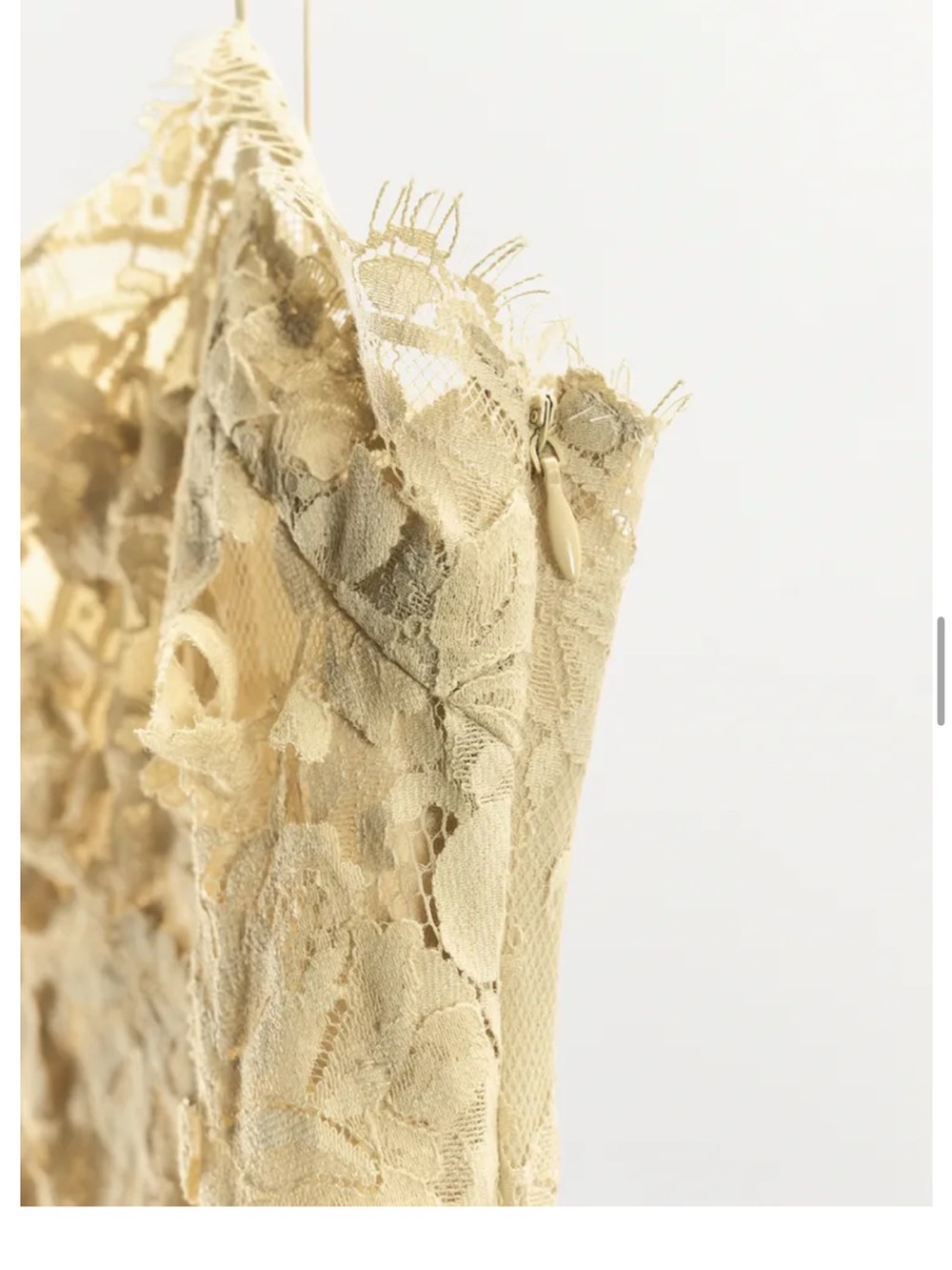 Zara Embossed Georgette Dress Pale Yellow - Picture 4 of 5
